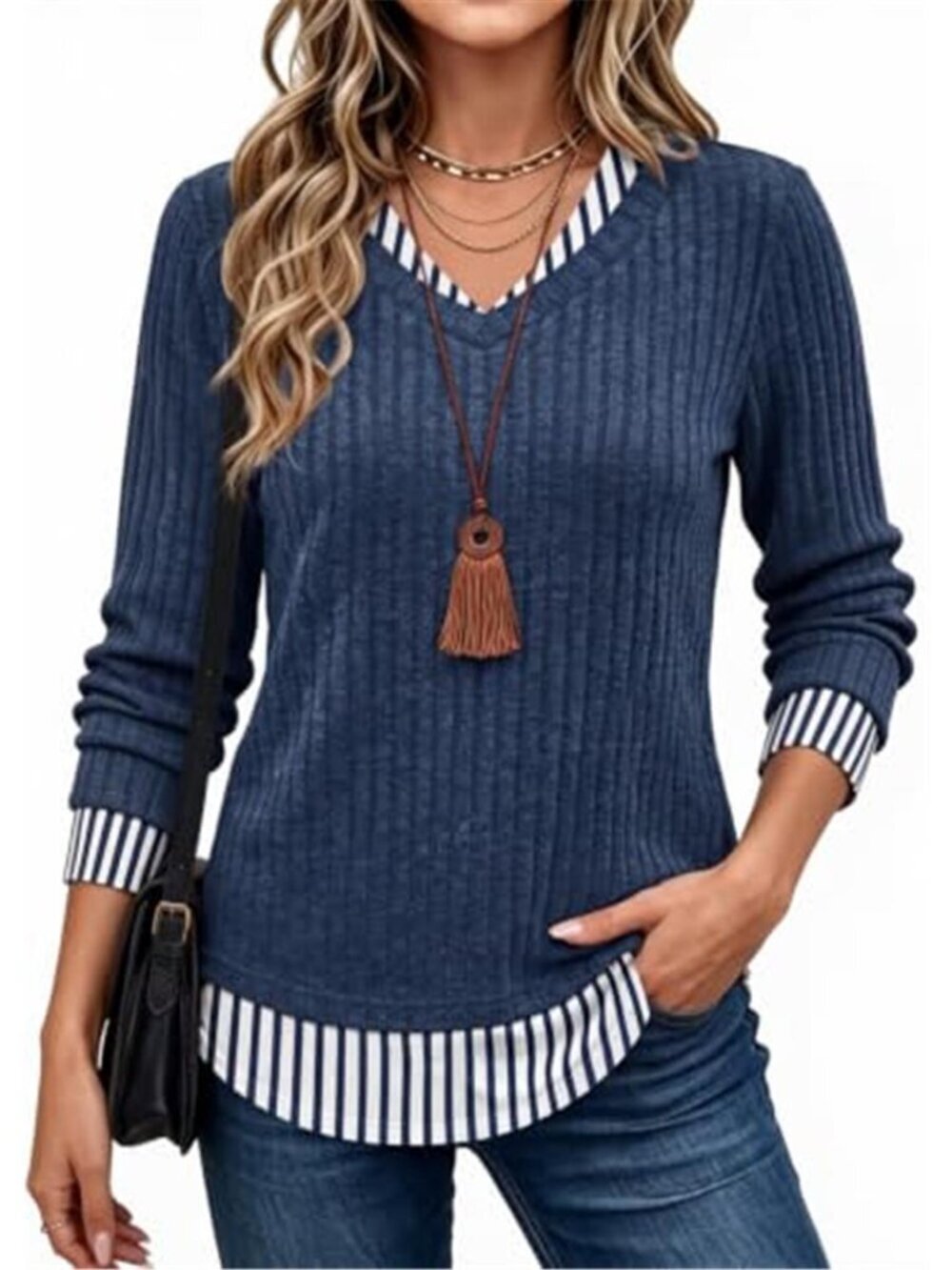 WIHOLL Womens Long Sleeve Shirts Lightweight Tunic Sweaters